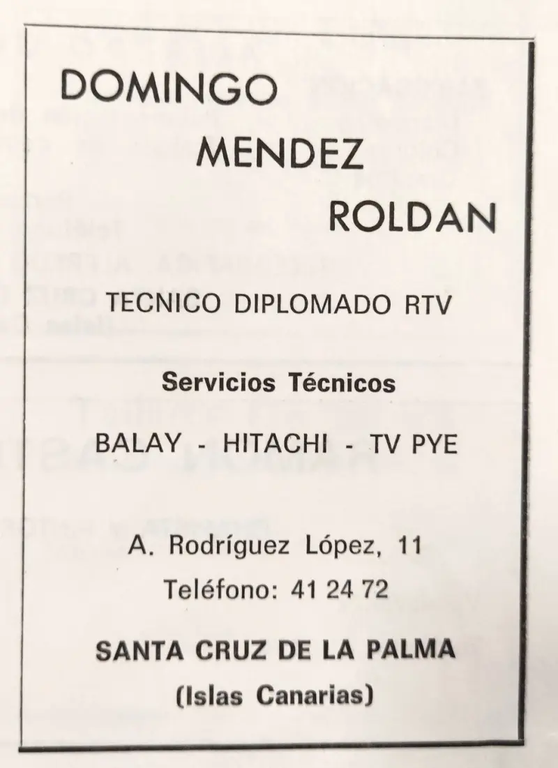 Publicidad La Palma, 1971